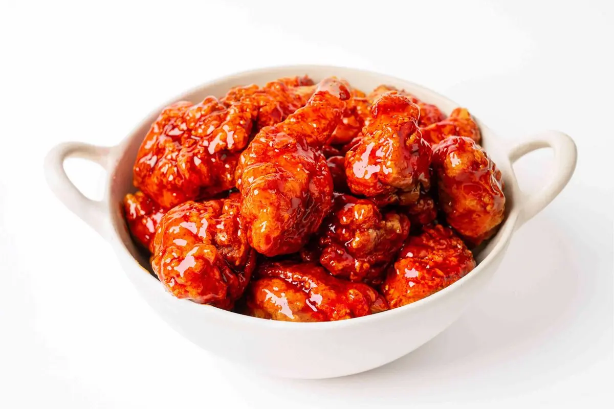 Galbi-style boneless fried chicken glazed in a savoury sauce